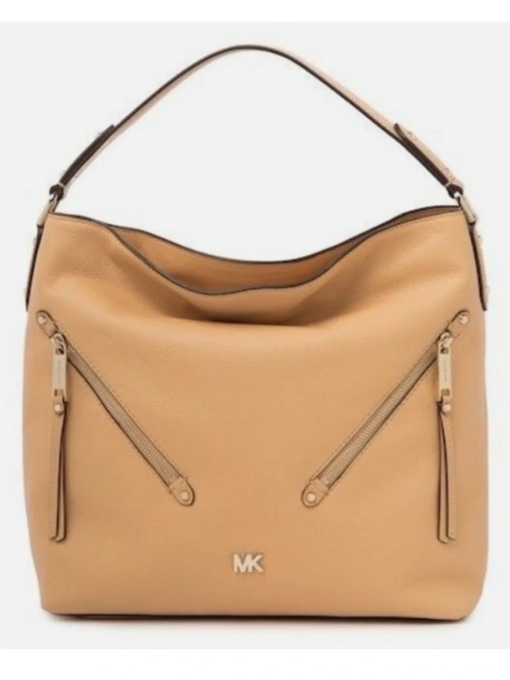 Michael Kors Beige/Tan Leather Shoulder Hobo Bag
